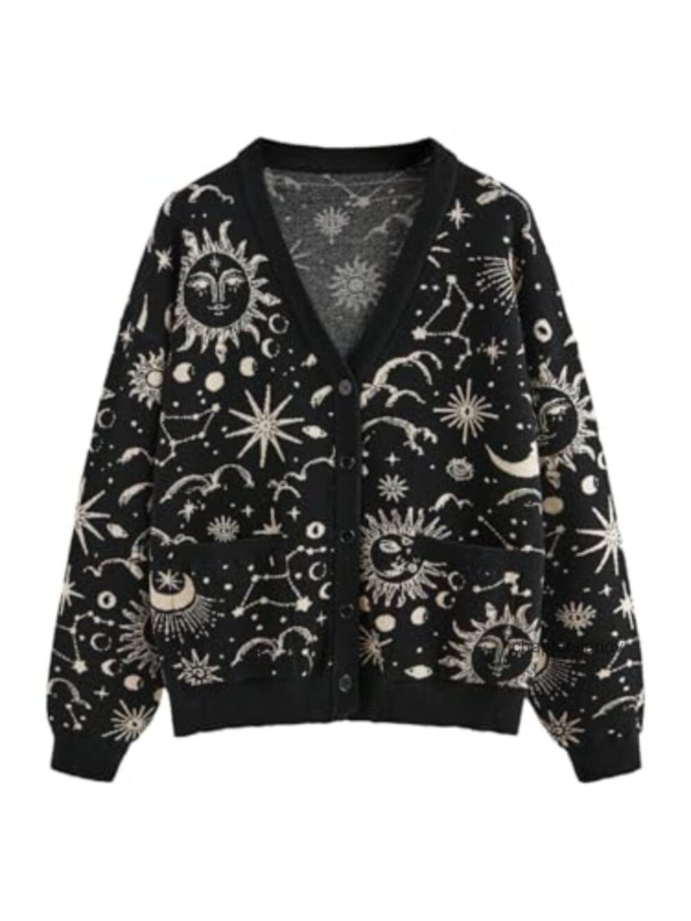 Women's Plus Size Boho Cardigan Long Sleeve Button Up Knit Sweater